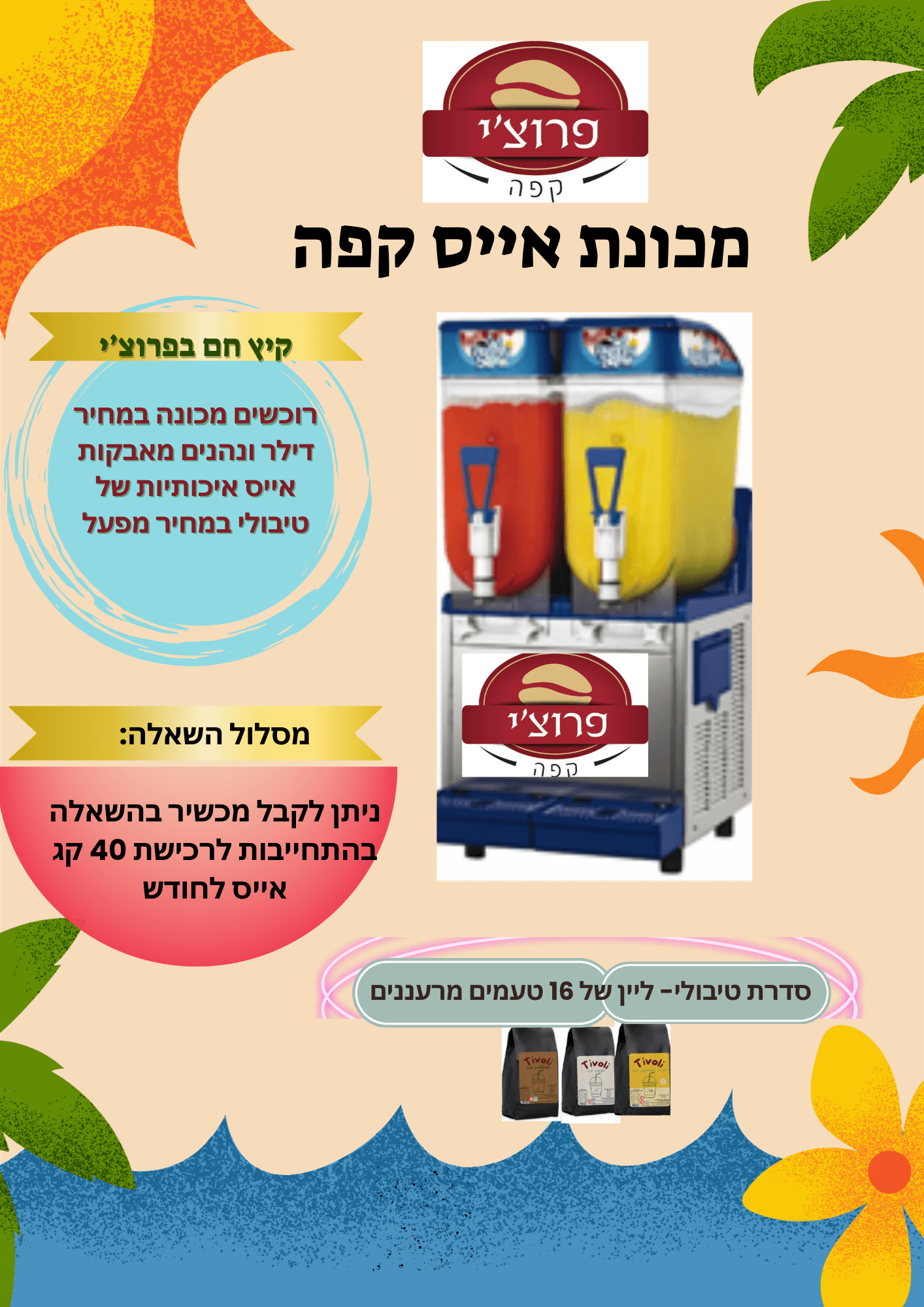 מכונת אייס קפה וגרניטה - 2 ראשים