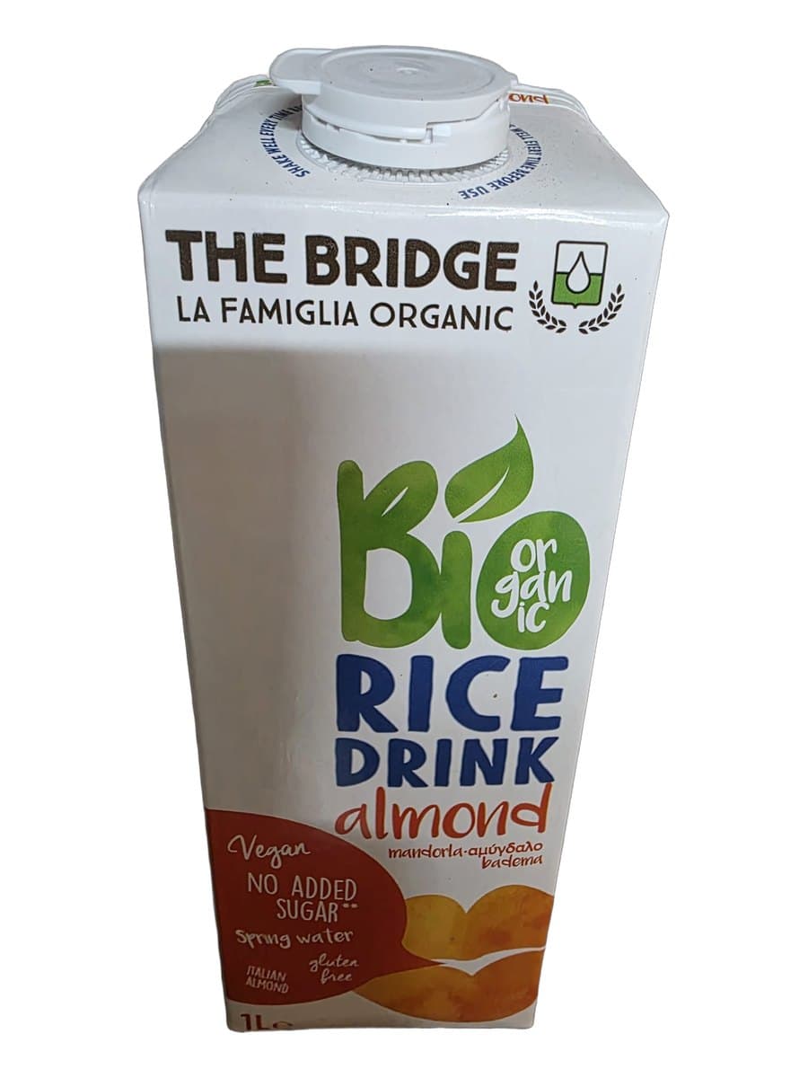 משקה אורז ושקדים BIO של The Bridge, קרטון 1 ליטר
