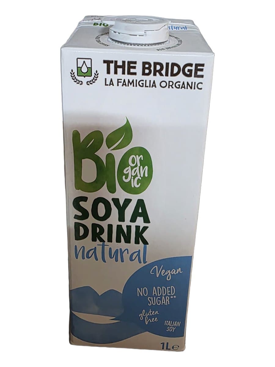 משקה סויה טבעי BIO של The Bridge, קרטון 1 ליטר