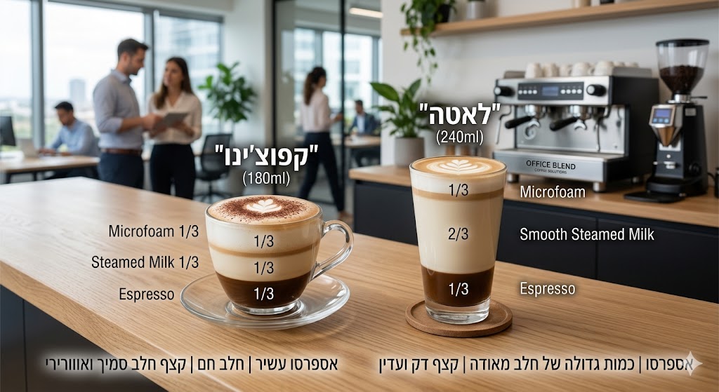 מה ההבדל בין קפוצ’ינו ללאטה